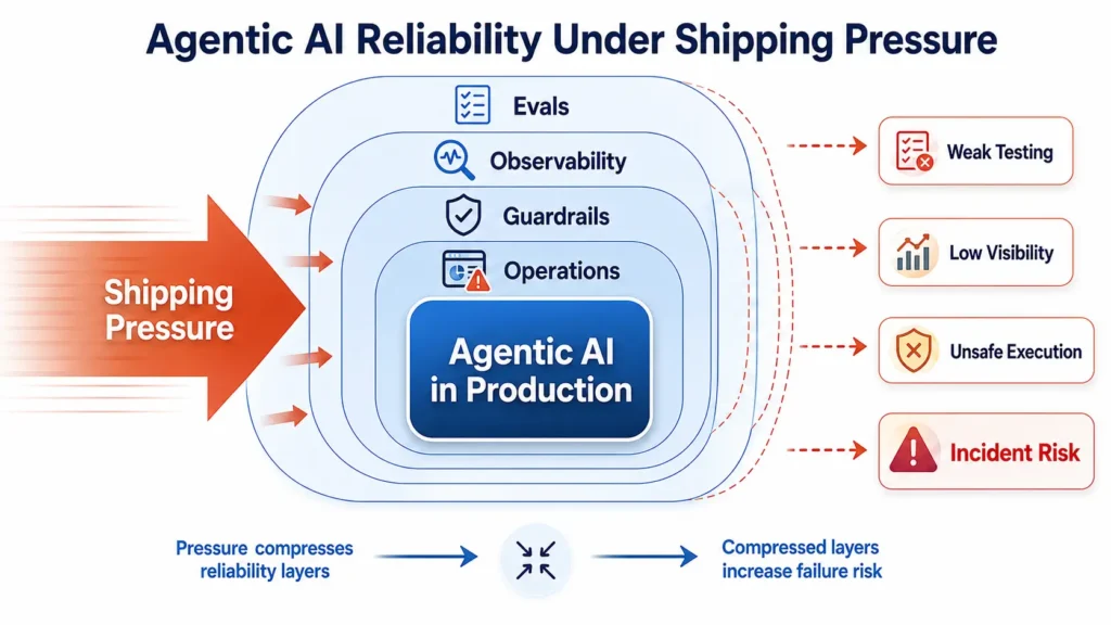 Figure 1. Agentic AI Reliability Under Shipping Pressure