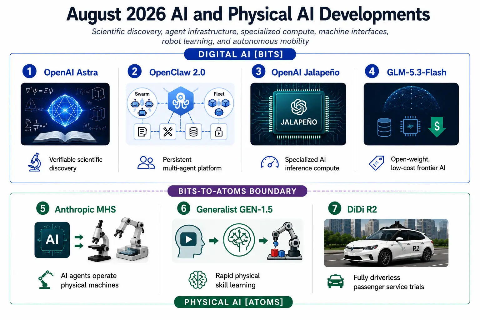 Figure 1. Seven key AI and Physical AI developments in August 2026.