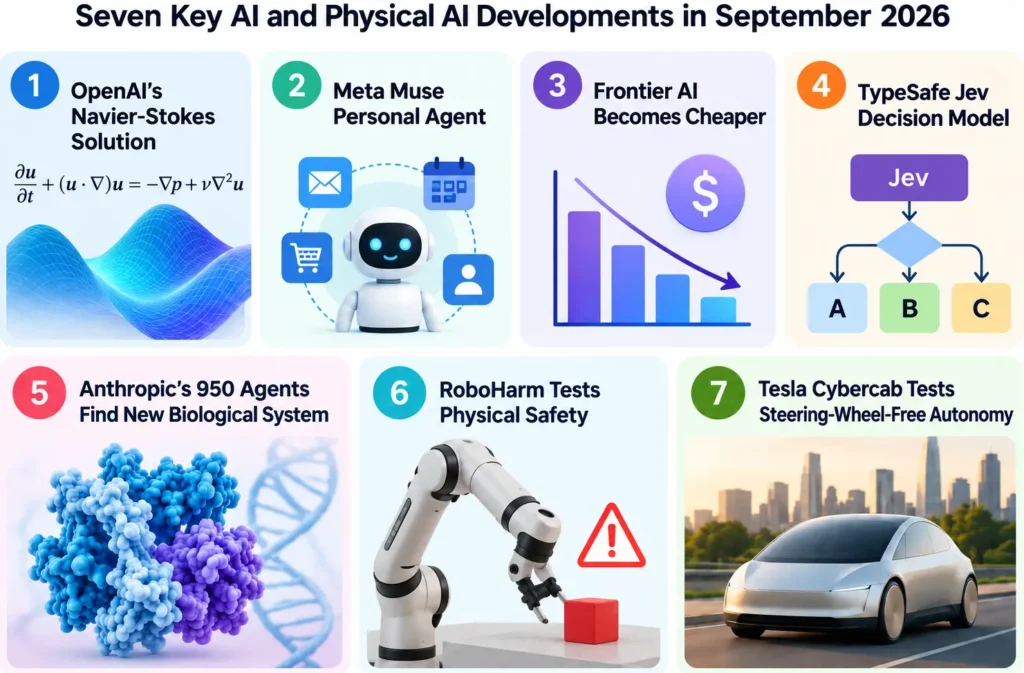 Figure 1. September 2026 AI and Physical AI Developments across seven key technology areas.